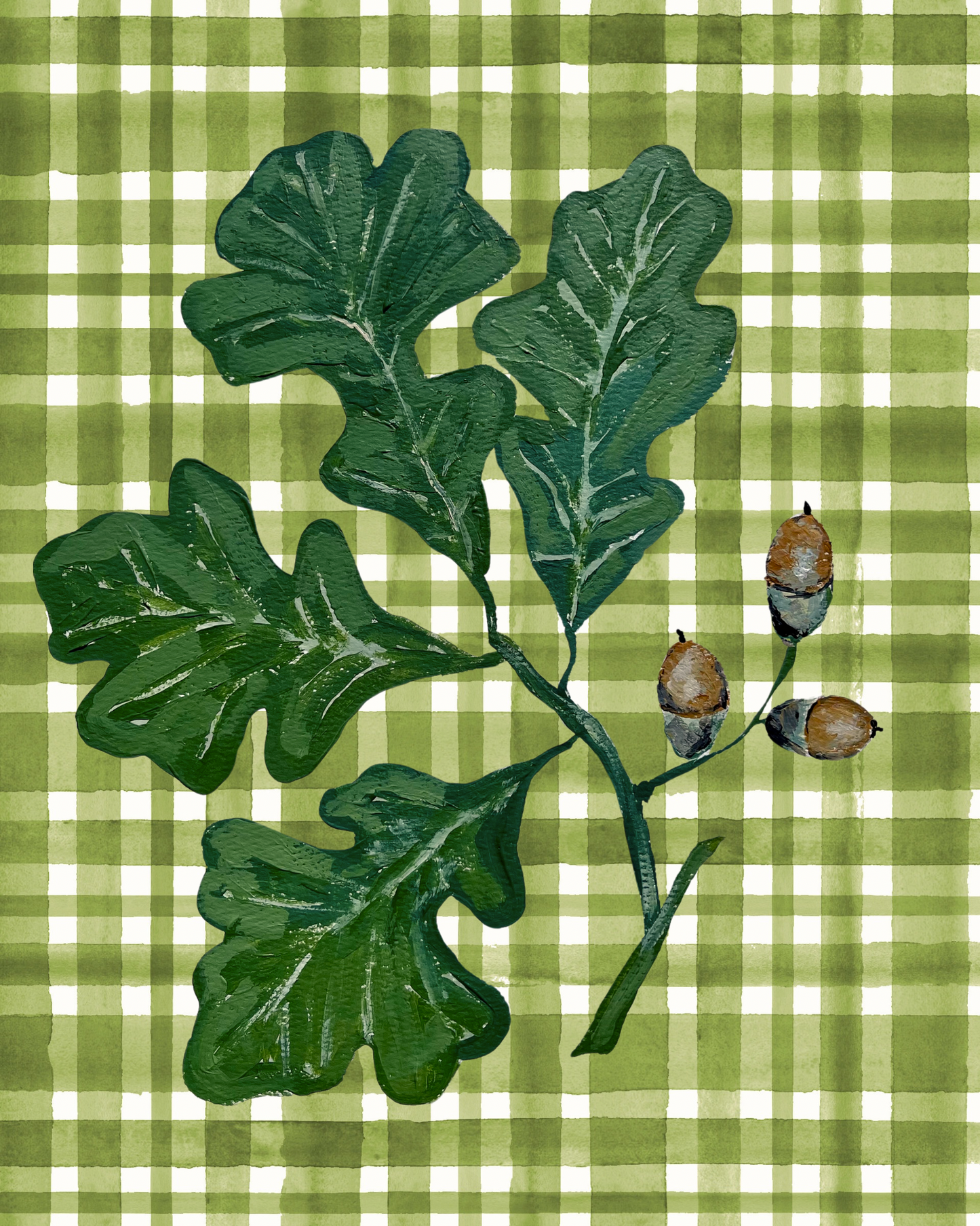 “Oak Leaf Gingham” giclee print