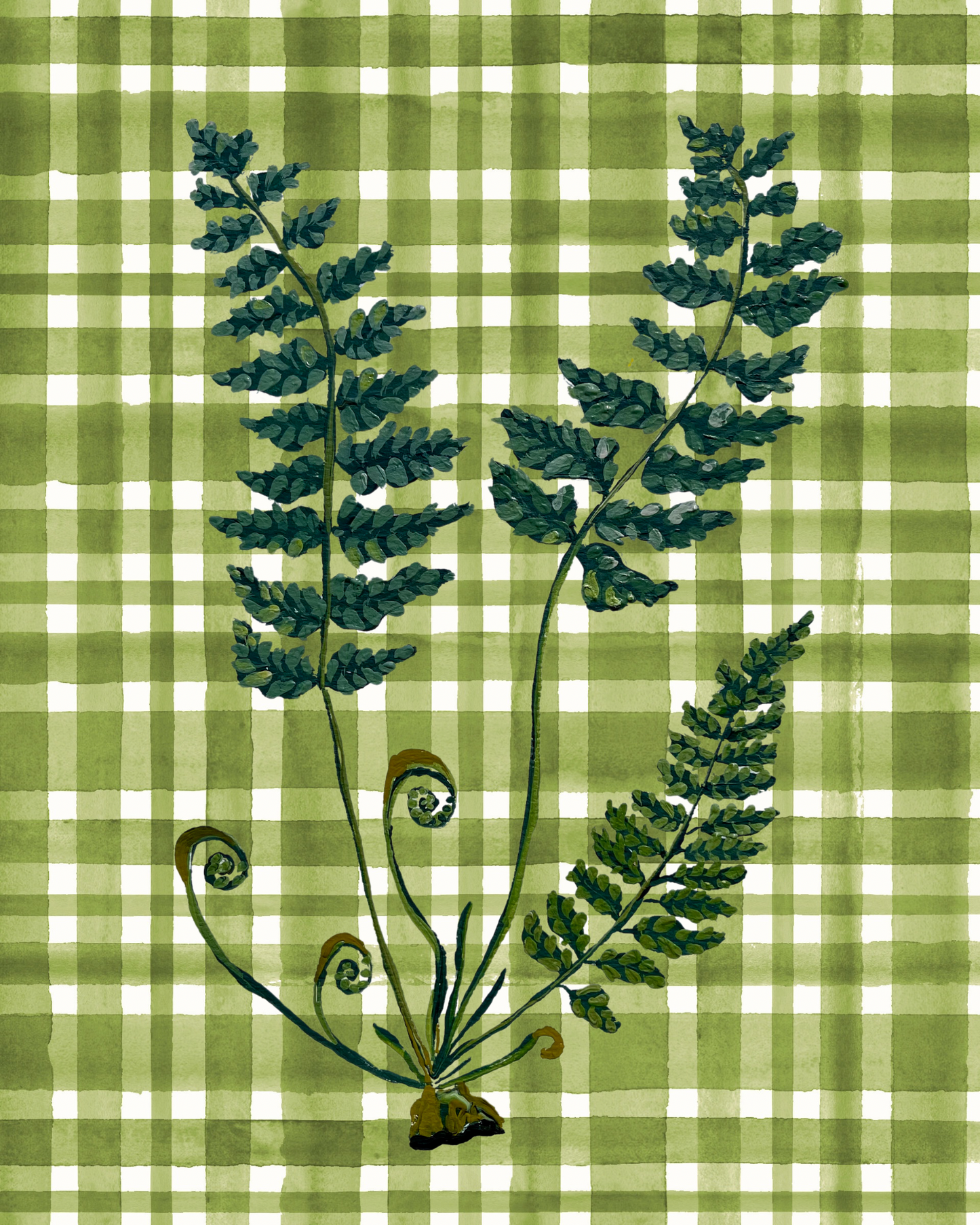 “Fern Gingham” giclee print