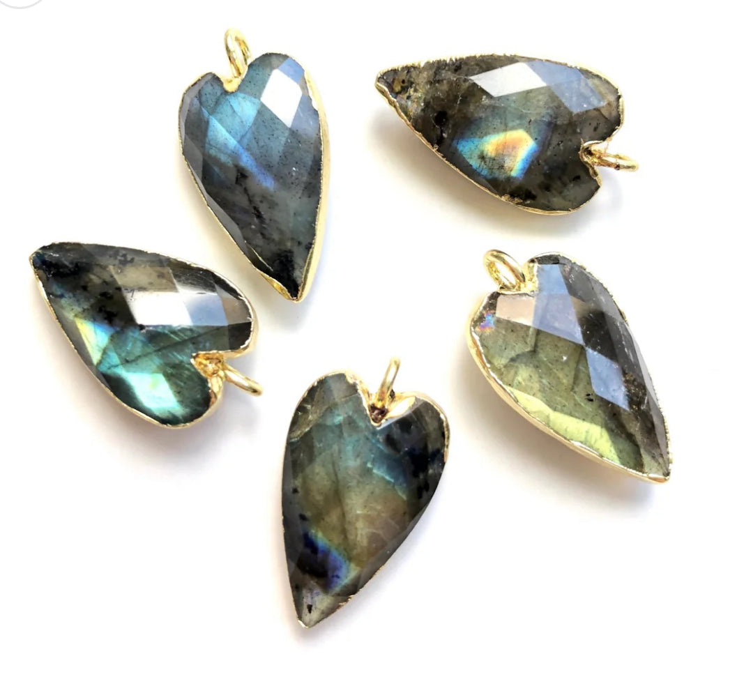 Gemstone Heart Charms