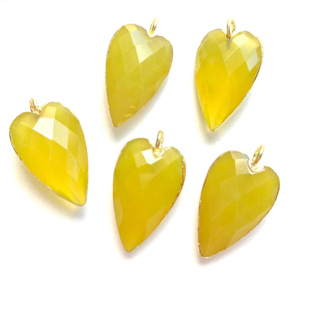 Gemstone Heart Charms