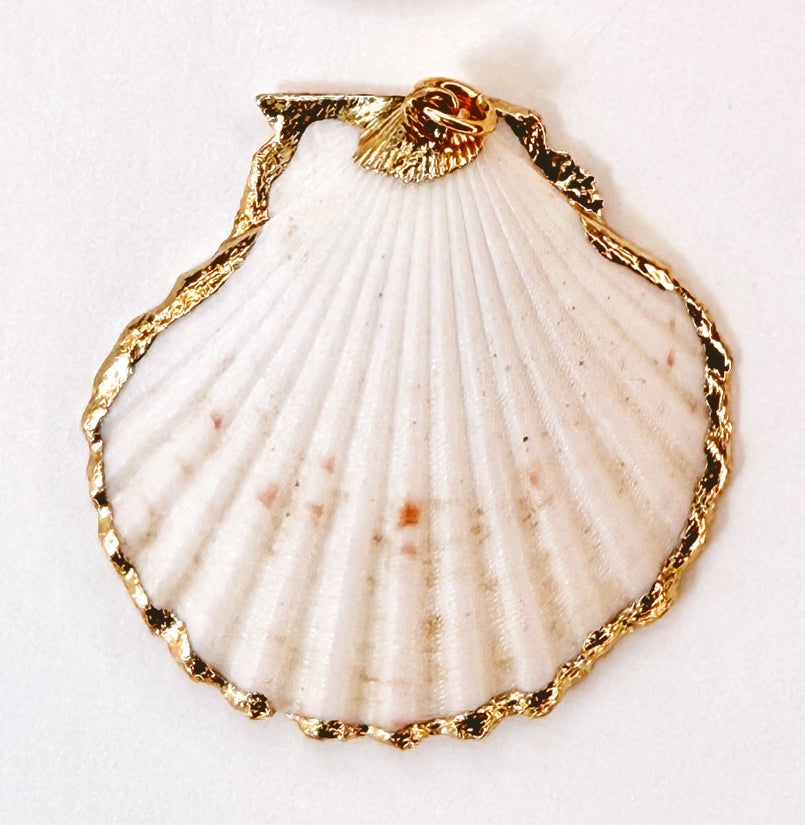 Cream Flat Scallop Pendant