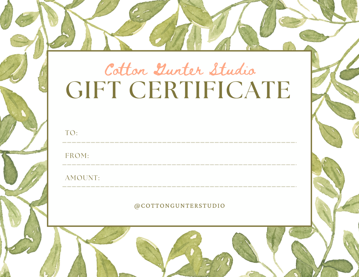 Cotton Gunter Studio Gift Card