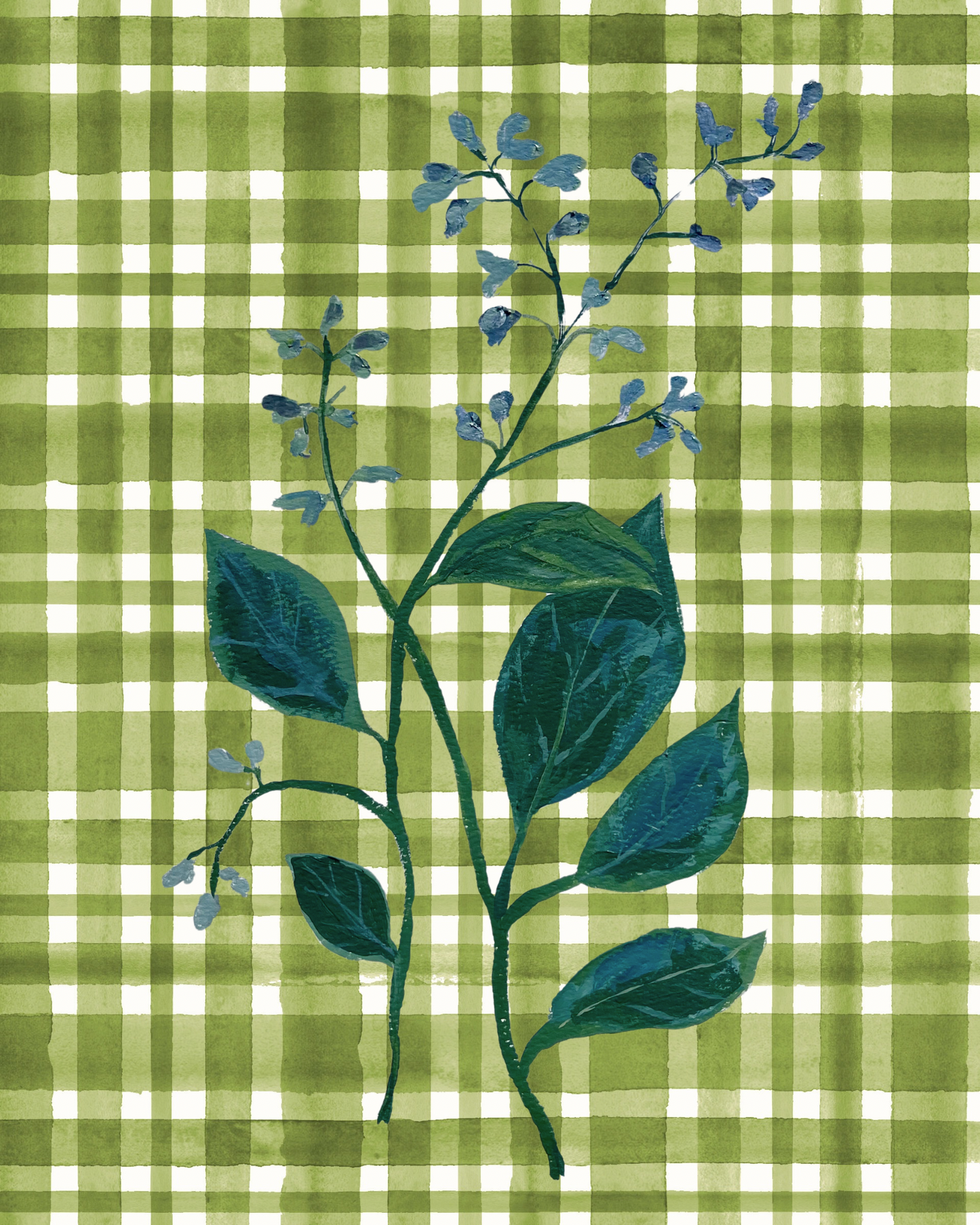 “Sage Gingham” giclee print