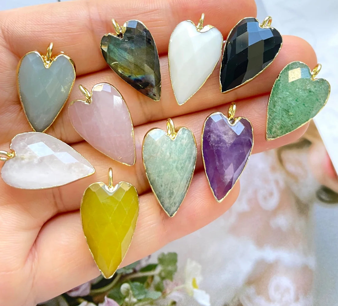 Gemstone Heart Charms