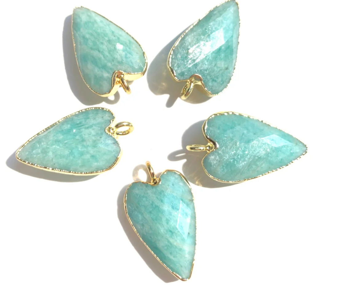 Gemstone Heart Charms