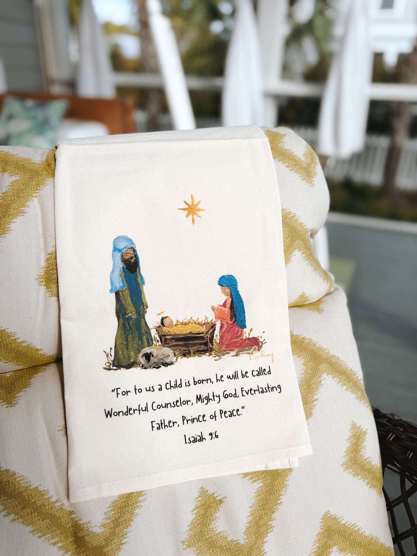 Nativity Art Tea Towel