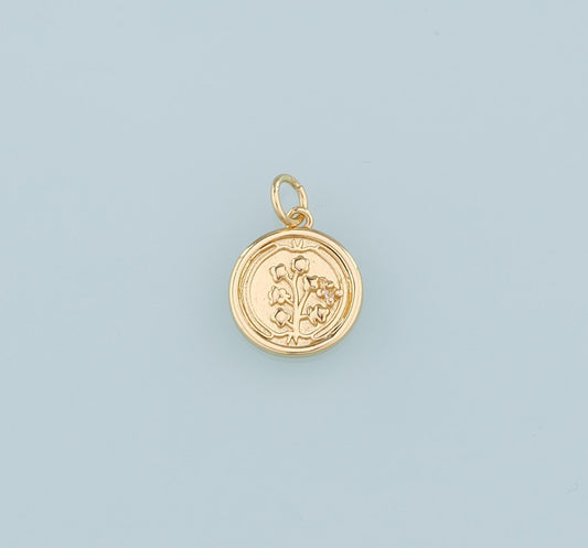 Dainty Flower Coin Pendant