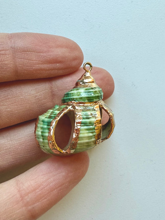 Swirly Green Shell Pendant