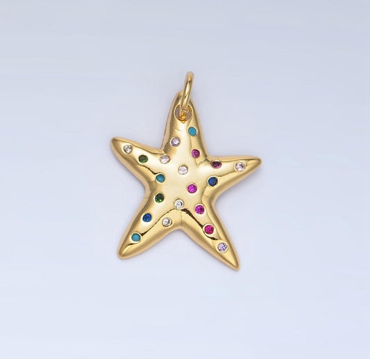 Multicolored Starfish Charm